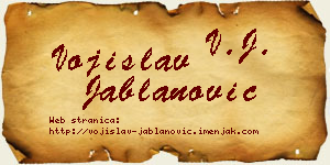 Vojislav Jablanović vizit kartica